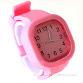 Pure Color Silicone Watch Square Kids Waterproof